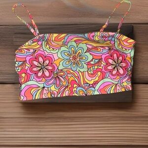 Multicolored swimsuit top for women